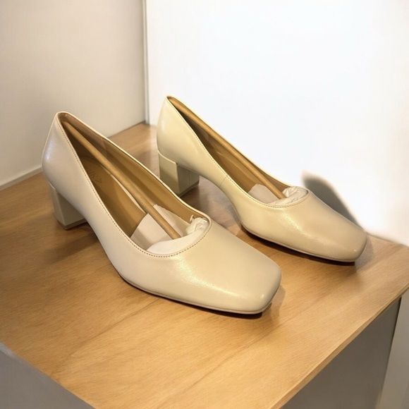 Naturalizer Karina Square Toe Pump - Size 8M - Satin Pearl Leather - Picture 8 of 9